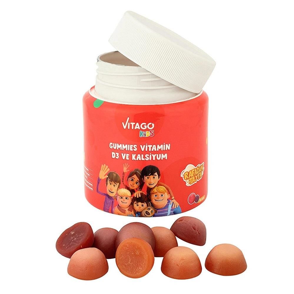 Vitago Kids Gummies Vitamin D3 Kalsiyum İçeren Çiğnenebilir Form - 30 Adet Gummy 8683242261051