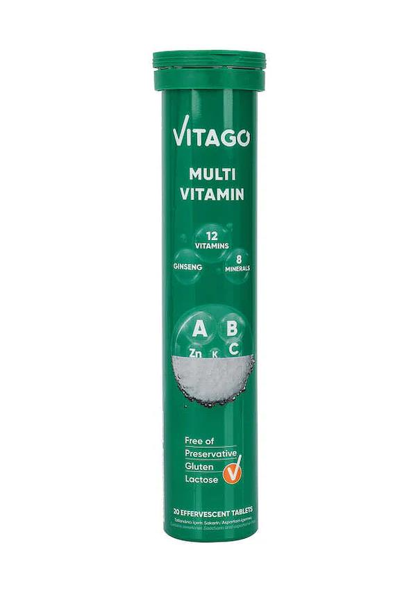 Vitago Multivitamin Multimineral İçeren Efervesan Tablet 20'li 8682960479076