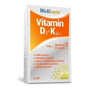 Wellcare Vitamin D3 + K2 25 mcg 1000 IU 12 ml 8699680510071