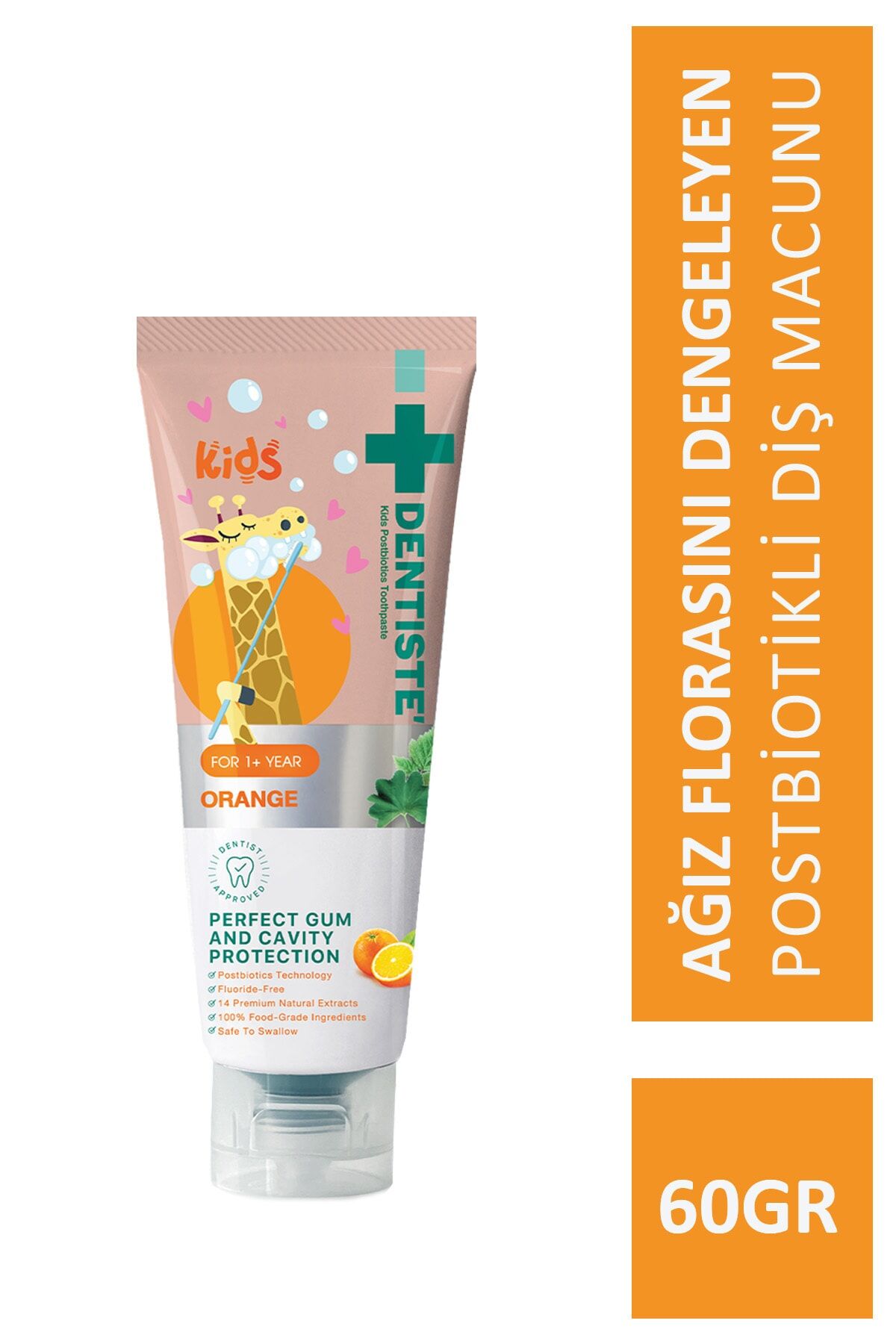 Dentiste Kids Florürsüz Portakal Aromalı Diş Macunu 1-6 Yaş