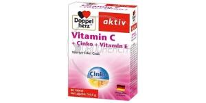 Doppelherz Aktiv Vitamin C + Çinko + Vitamin E 40 Tablet