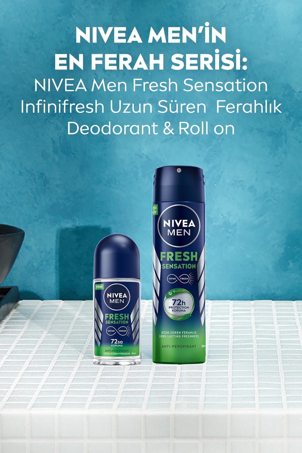 Nivea Men Fresh Sensation Sprey Deodorant 150 Ml,72 Saat Anti-perspirant Koruma,uzun Süren Ferahlık