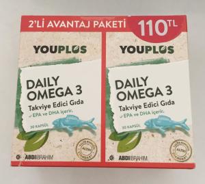 Youplus Daily Omega-3 30 Kapsül - 2 Al 1 Öde (110 TL Etiketli) 8699514190028
