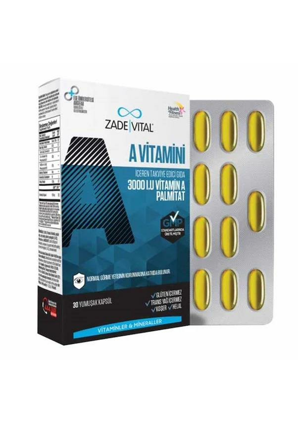 Zade Vital A Vitamini 30 Yumuşak Kapsül - Blister