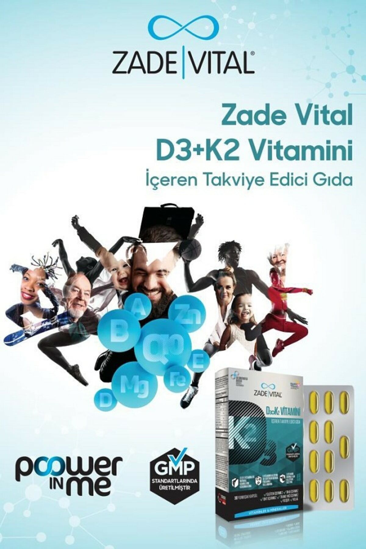 Zade Vital D3+K2 (MK7) Vitamini 30 Yumuşak Kapsül - Blister