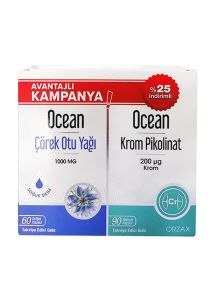 Ocean Çörek Otu Yağı 60 Kapsül + Ocean Krom Pikolinat 90 Kapsül 8697595871904