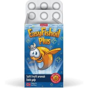 EasyFishoil Plus Balık Yağı Tutti Frutti Aromalı 30 Çiğnenebilir Jel 8682792377090