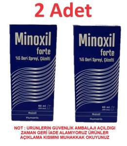 Minoxil Forte %5 60 ml Paket Deri Bakım Spreyi 2 Adet
