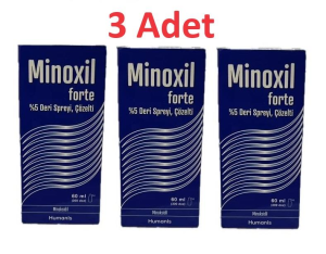 Minoxil Forte %5 60 ml Paket Deri Bakım Spreyi 3 Adet
