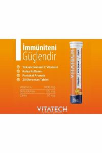 VITATECH 3in1 Vitamin C + Beta Glukan + Çinko 20 Efervesan Tablet
