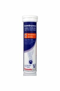 Imuneks Sambuneks Kara Mürver Vitamin C Çinko Efervesan Tablet 20 Tablet
