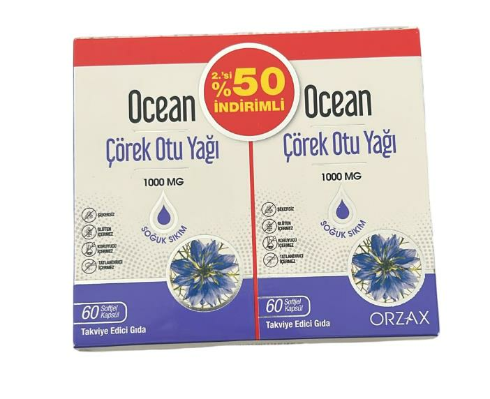 Ocean Çörek Otu Yağı 1000 Mg 2.'si %50 İndirim