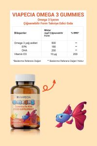 Viapecia Çocuklar Için Portakal Aromalı Omega 3 Jelibonlar 60 Adet Beyin Gelişimi