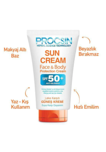Procsin Leke Karşıtı Yüz & Vücut Güneş Kremi SPF50 50 ml 8682427000584