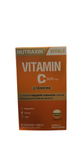Nutraxin Vitamin C 500 Mg 30 Çiğneme Tableti 8680512600084